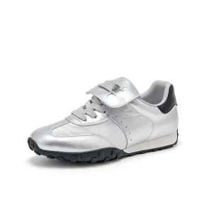 BeauToday Metallic Neutral Sneakers Tennis Trainers Flats for Women