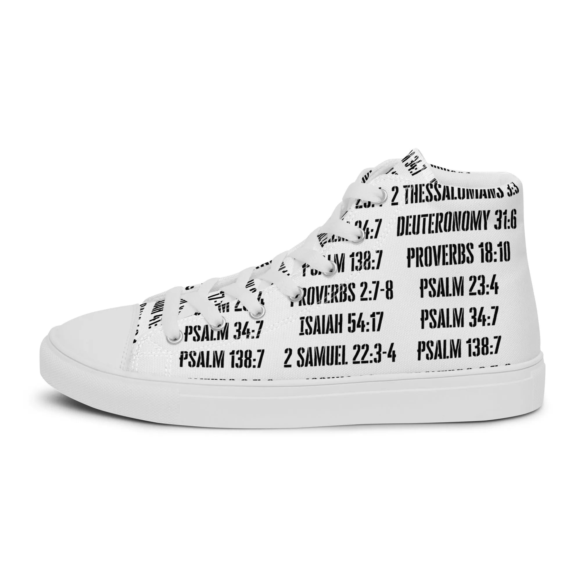Bible Verses of Protection Over You, Men’s high top canvas shoes