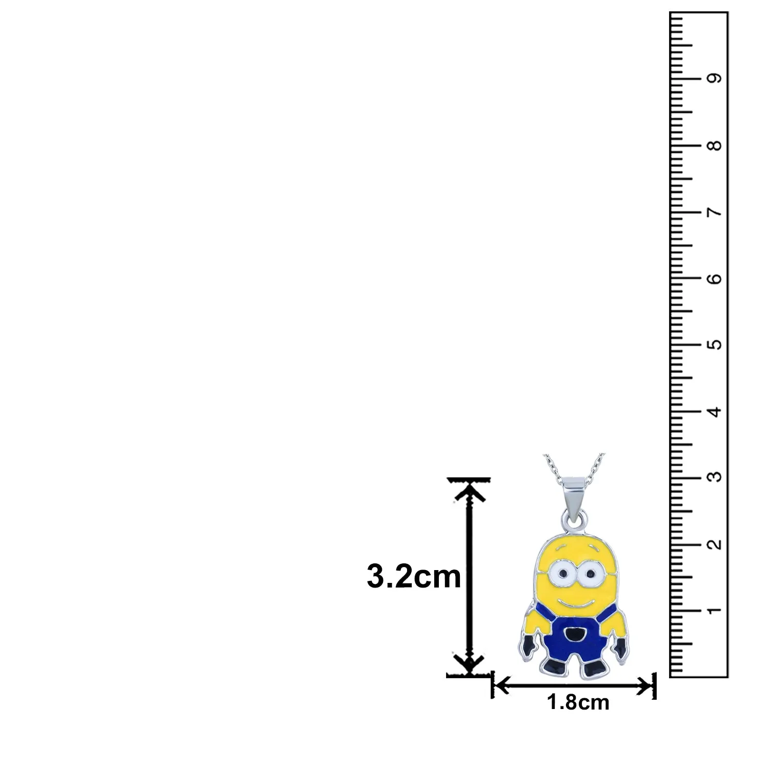 Blue and Yellow Enameled Cartoon Kids Pendant