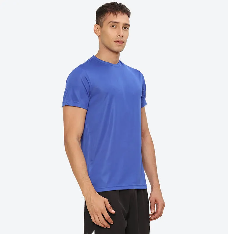 Budoc Round Neck Half Sleeve Solid Regular fit Polyester T-shirt for Men Comfortable Breathable Fabric Stretchable for Everyday Use Ideal for Yoga Training Gym Running or Performance