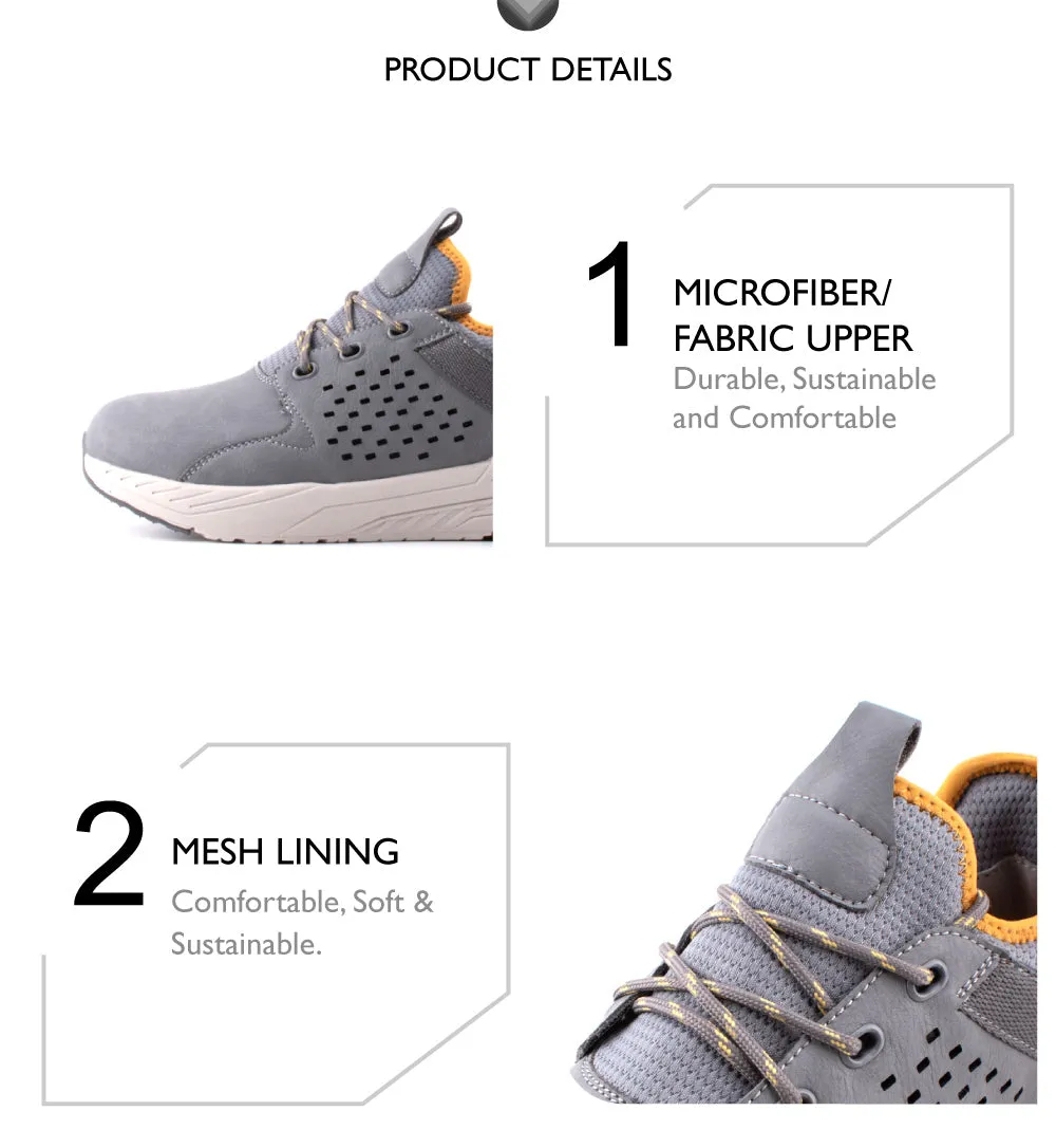 camel active Microfibre Comfortable Sneakers Men Grey NIMBUS 822407-WA1SVC-12 GREY