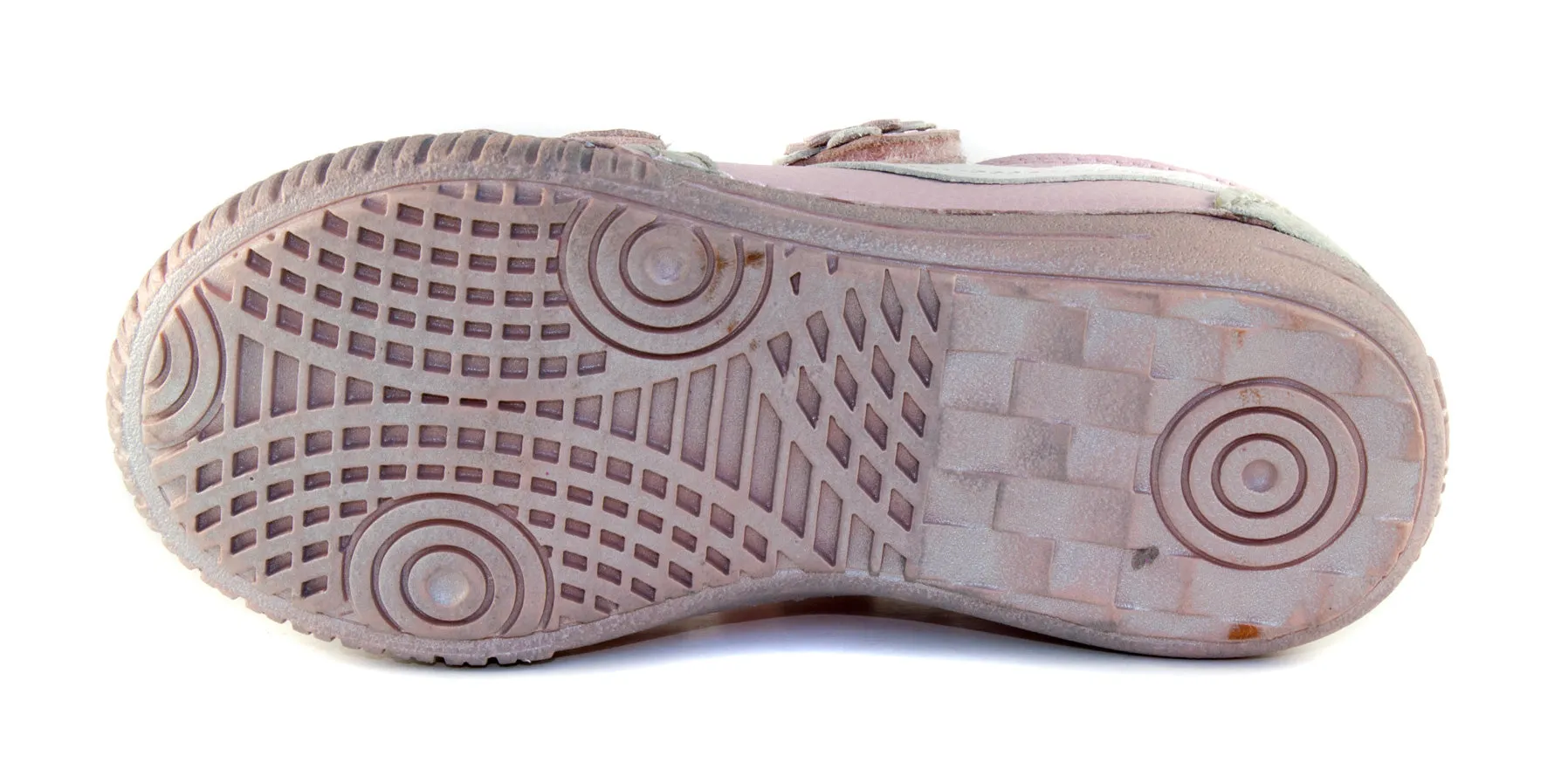 D.D. Step little kid girl double strap shoes baby pink with silver and flower size US 8.5-12