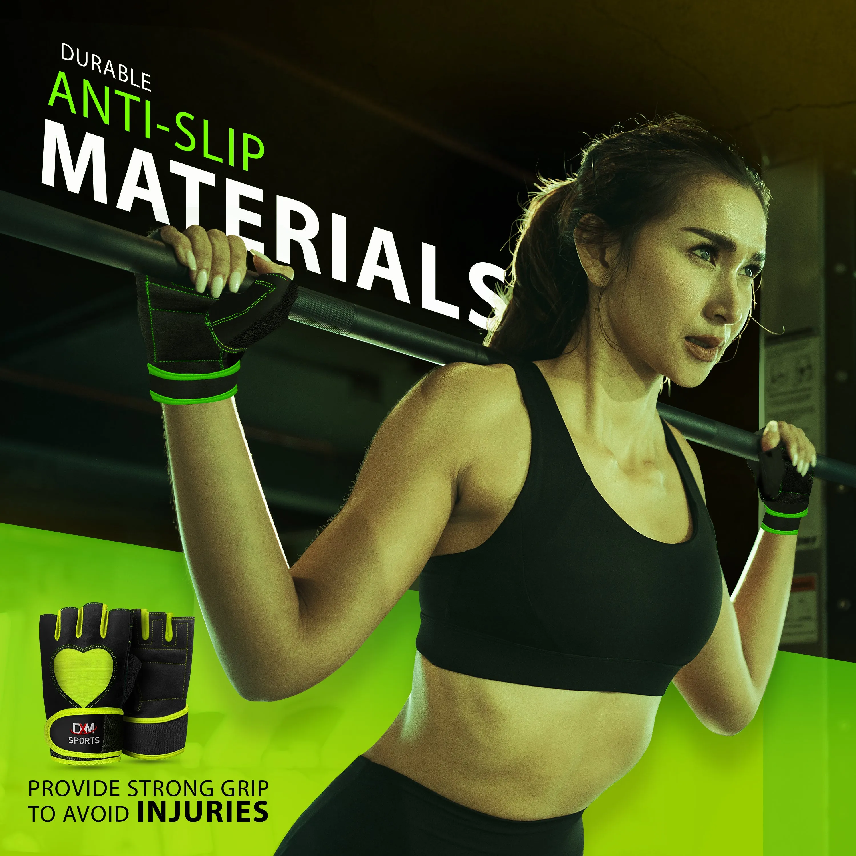 DXM Gym Workout Gloves for Women with Wrist Support