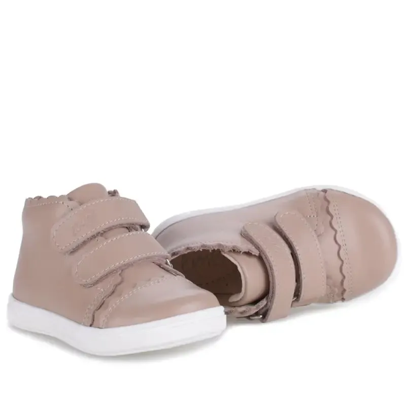 Emel Stone Taupe Velcro Toddler Sneaker 2671