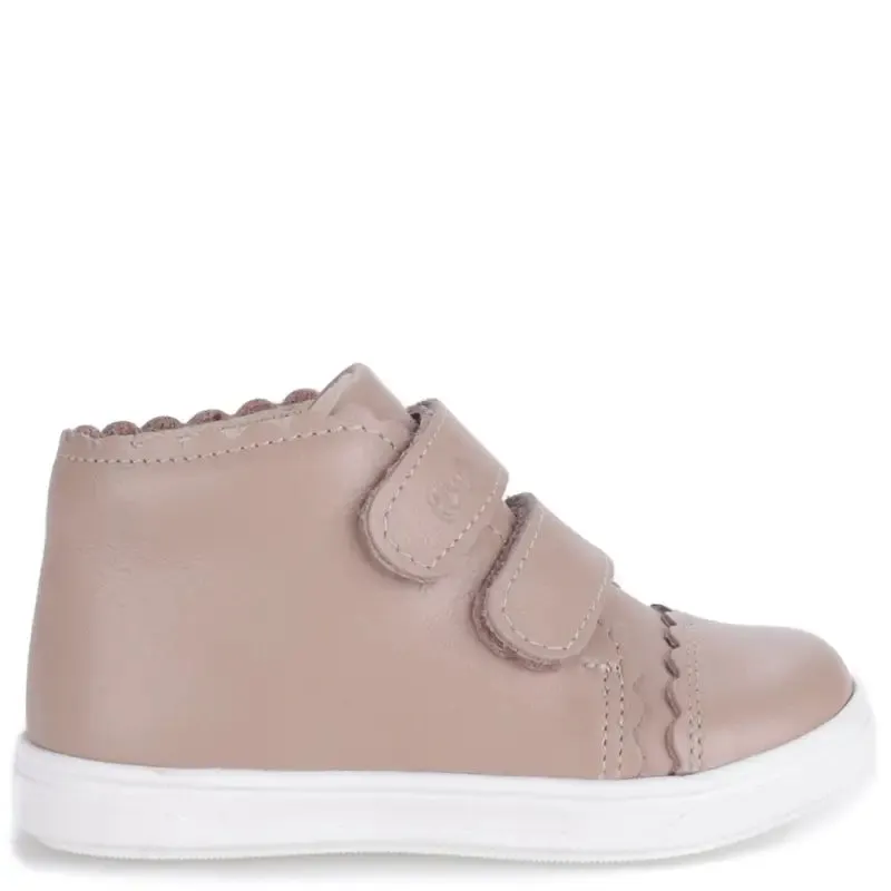 Emel Stone Taupe Velcro Toddler Sneaker 2671