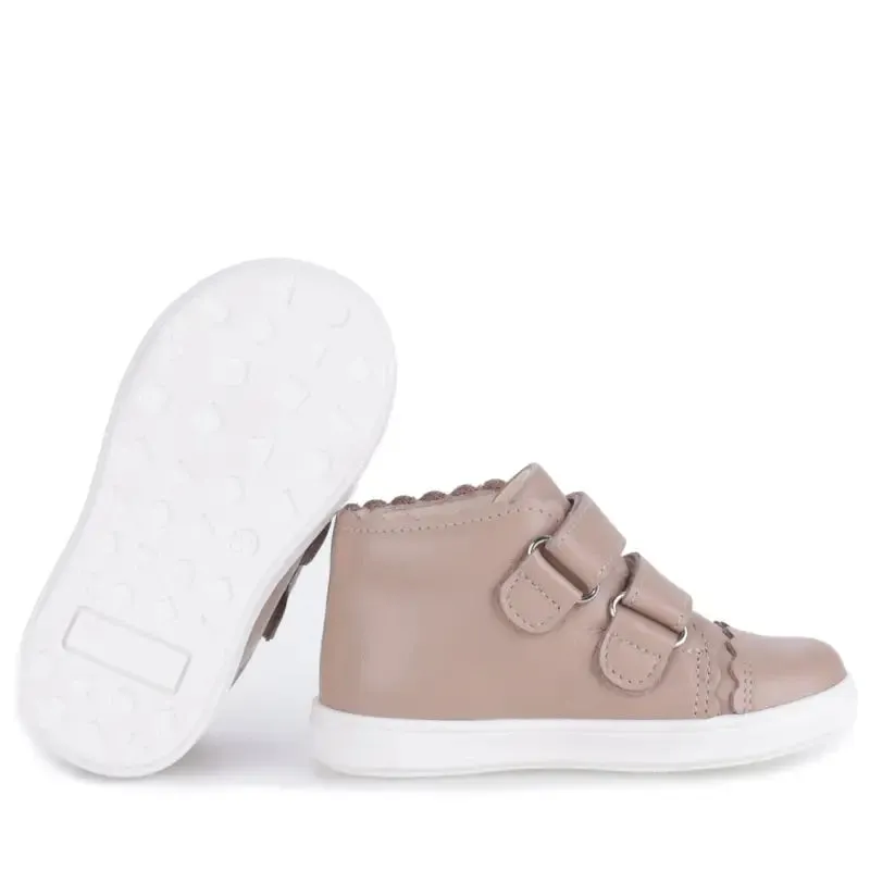 Emel Stone Taupe Velcro Toddler Sneaker 2671