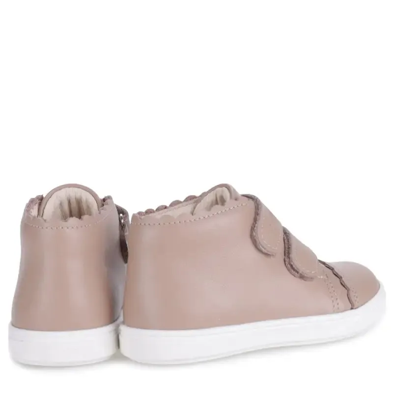 Emel Stone Taupe Velcro Toddler Sneaker 2671