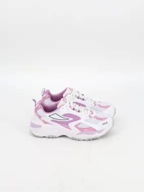 Kids Girl's Textured Sneakers,White/Light Purple