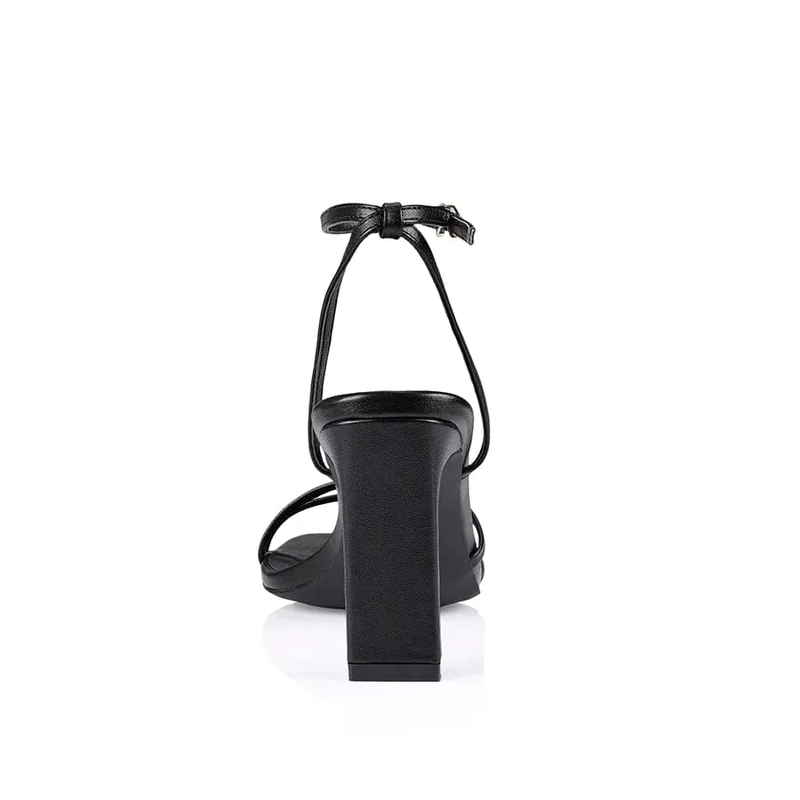 Kimmy Slim Strappy Heels- Black