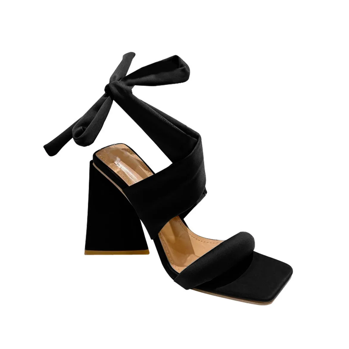 KORMA Lace Up Block Heel Sandals