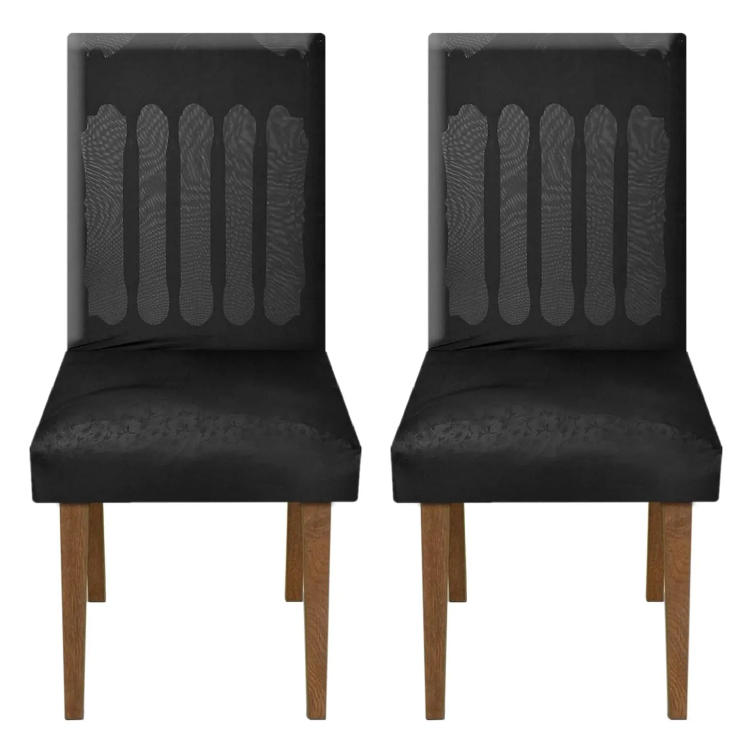 Kuber Industries Elastic Stretchable Polyster Chair Cover for Home, Office, Hotels, Wedding Banquet- Pack of 2 (Black)-50KM0969