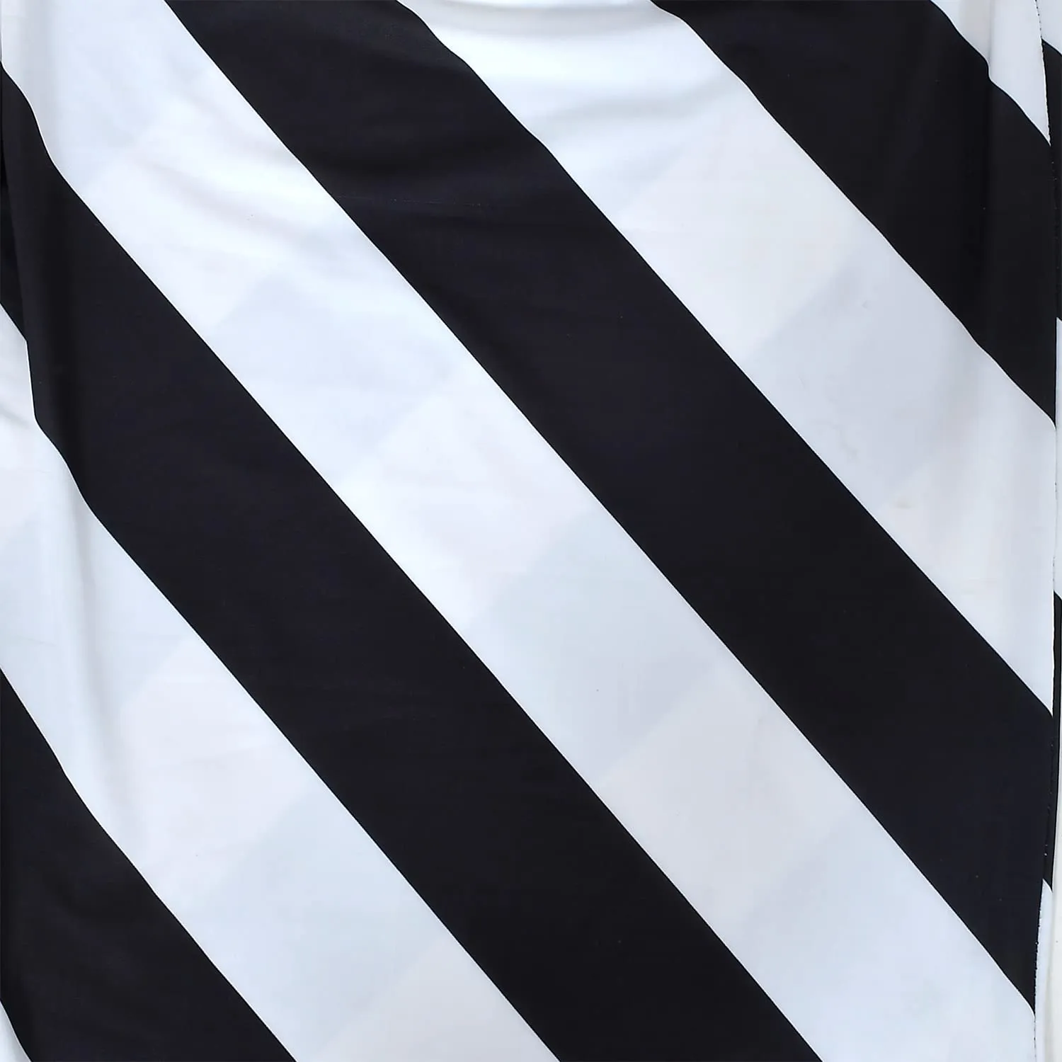 Kuber Industries Strip Printed Elastic Stretchable Polyster Chair Cover for Home, Office, Hotels, Wedding Banquet (Black & White)-50KM0935