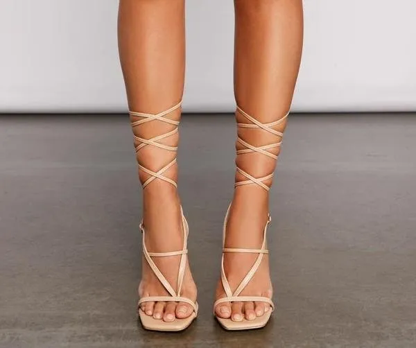 Leg wrap stiletto high heels tinder