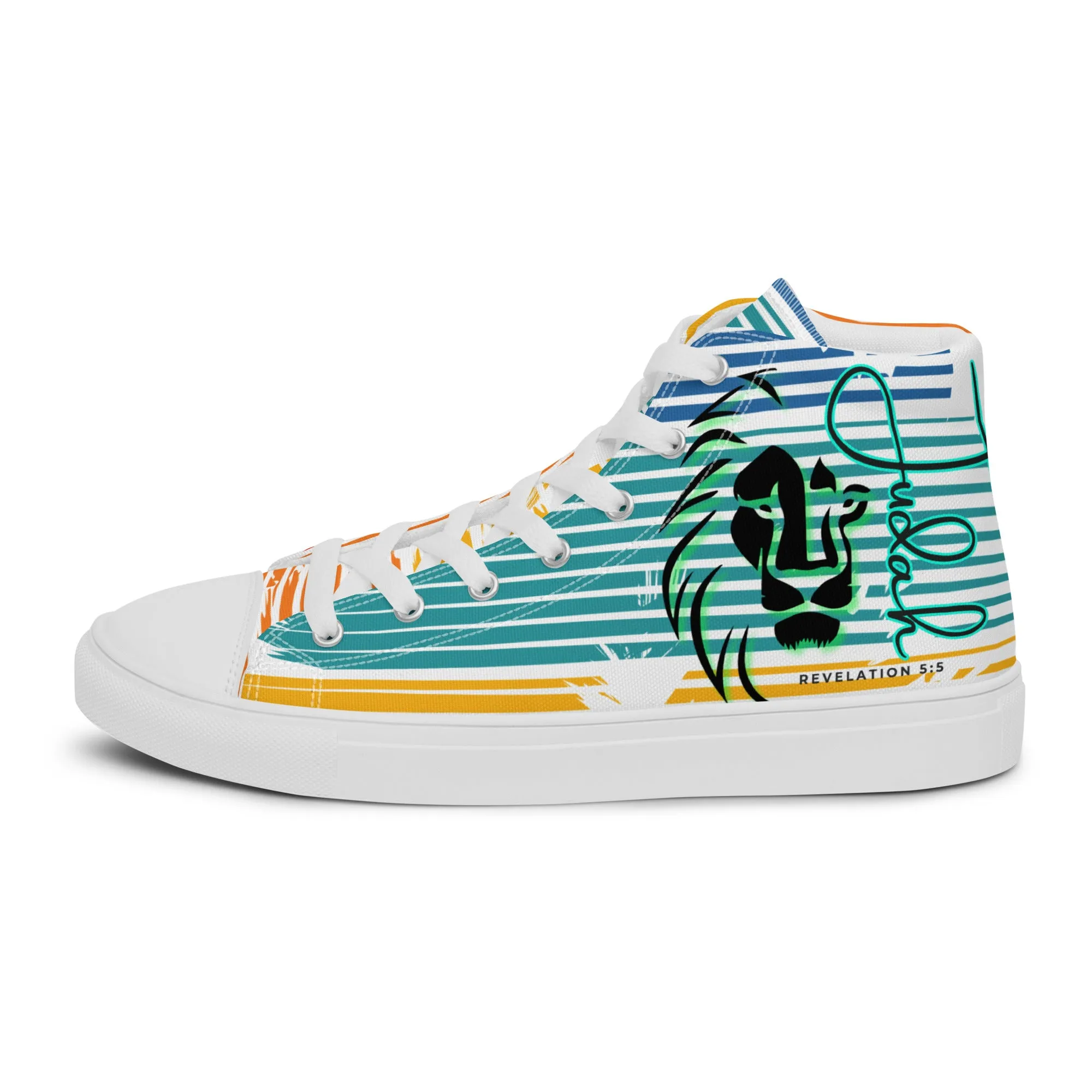 Lion of Judah – Revelations 5:5, Men’s high top canvas shoes