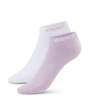Lorna Jane 2pk Iconic Socks -Pale Orchid Lilac & White