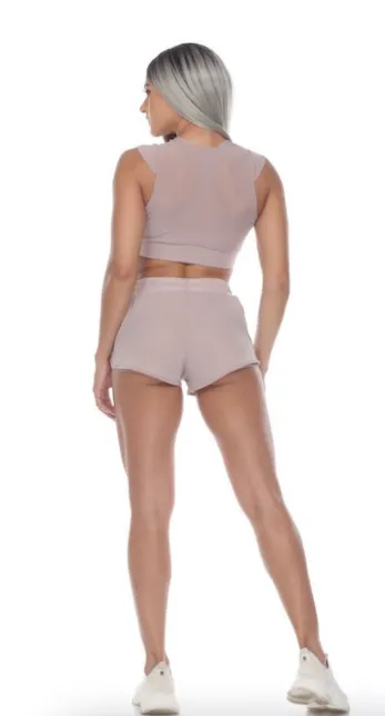 Maddie Mesh Top- Mocha