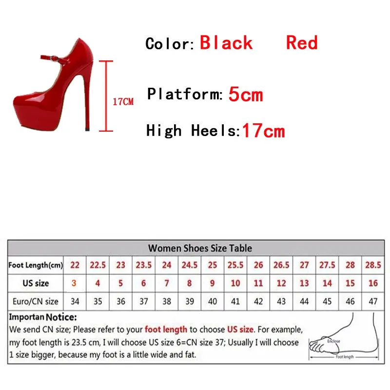 Mary Jane Fashion Runway platform super high heels Patent Shoes