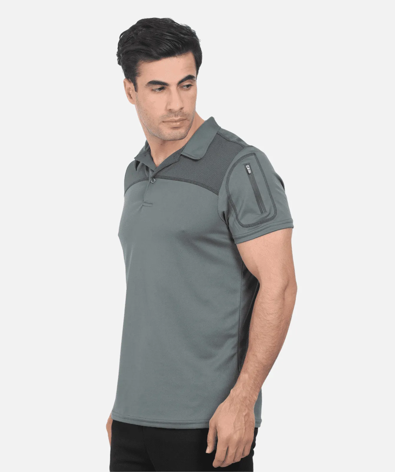 Men's T-Shirt with Collar | Dry-Mesh | Sleeve Pocket | Aero Flow TPK117
