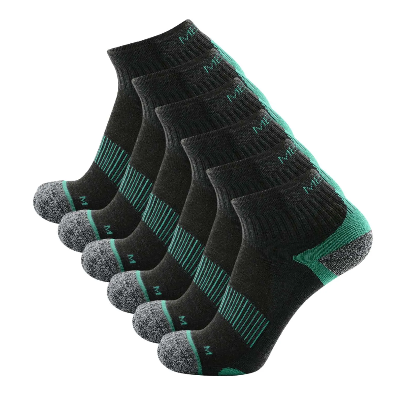 Pantsnsox 6 Pairs Anti-blister Ankle Athletic Half Cushioned Socks