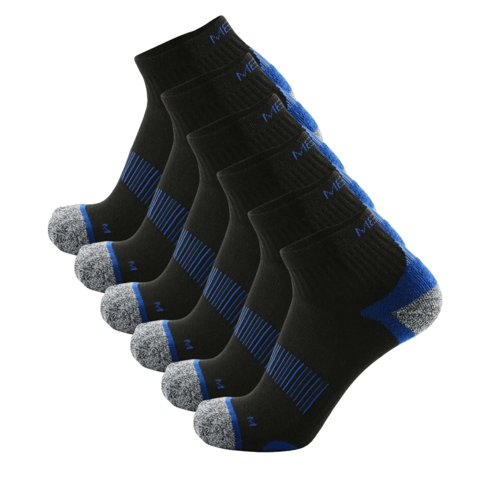 Pantsnsox 6 Pairs Anti-blister Ankle Athletic Half Cushioned Socks