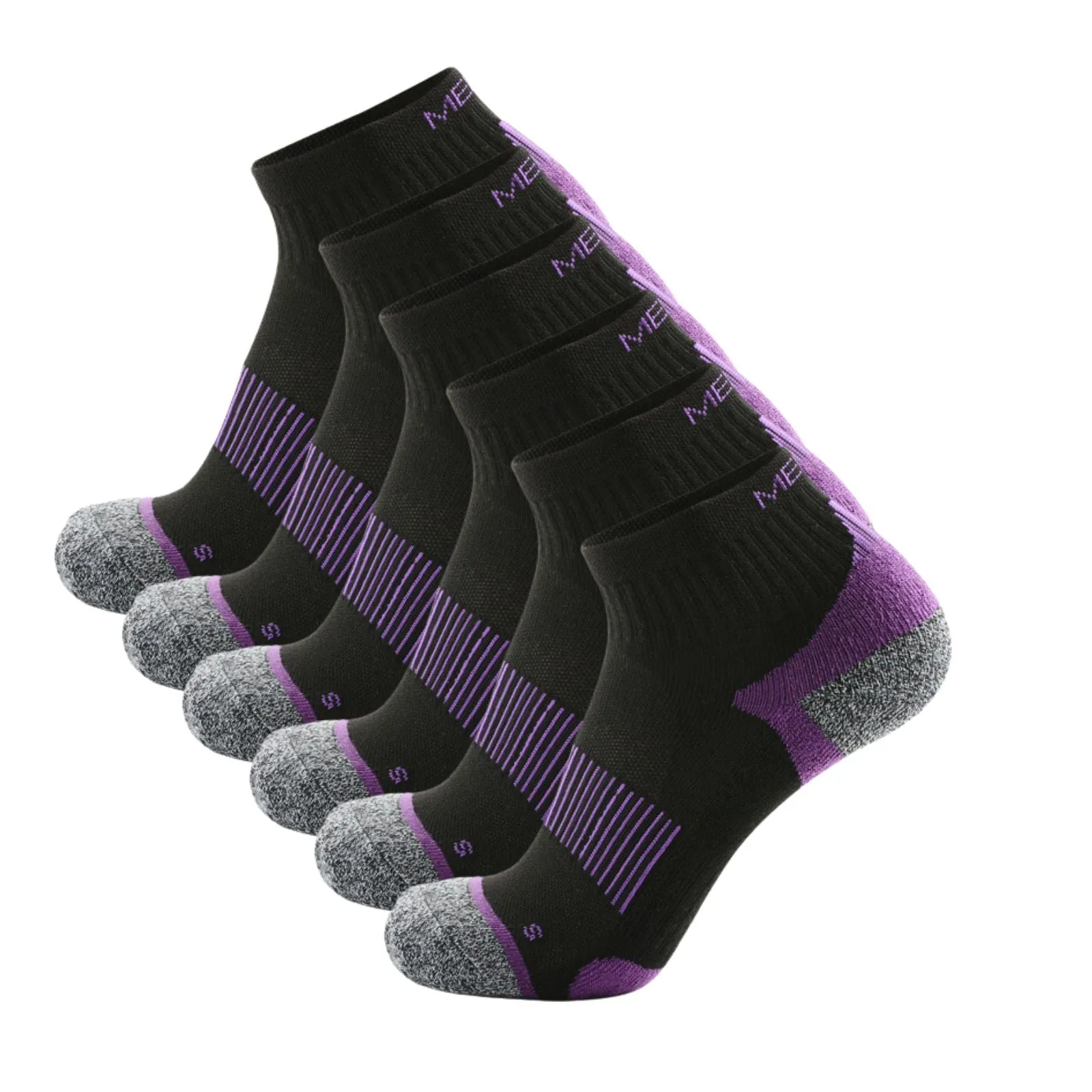 Pantsnsox 6 Pairs Anti-blister Ankle Athletic Half Cushioned Socks