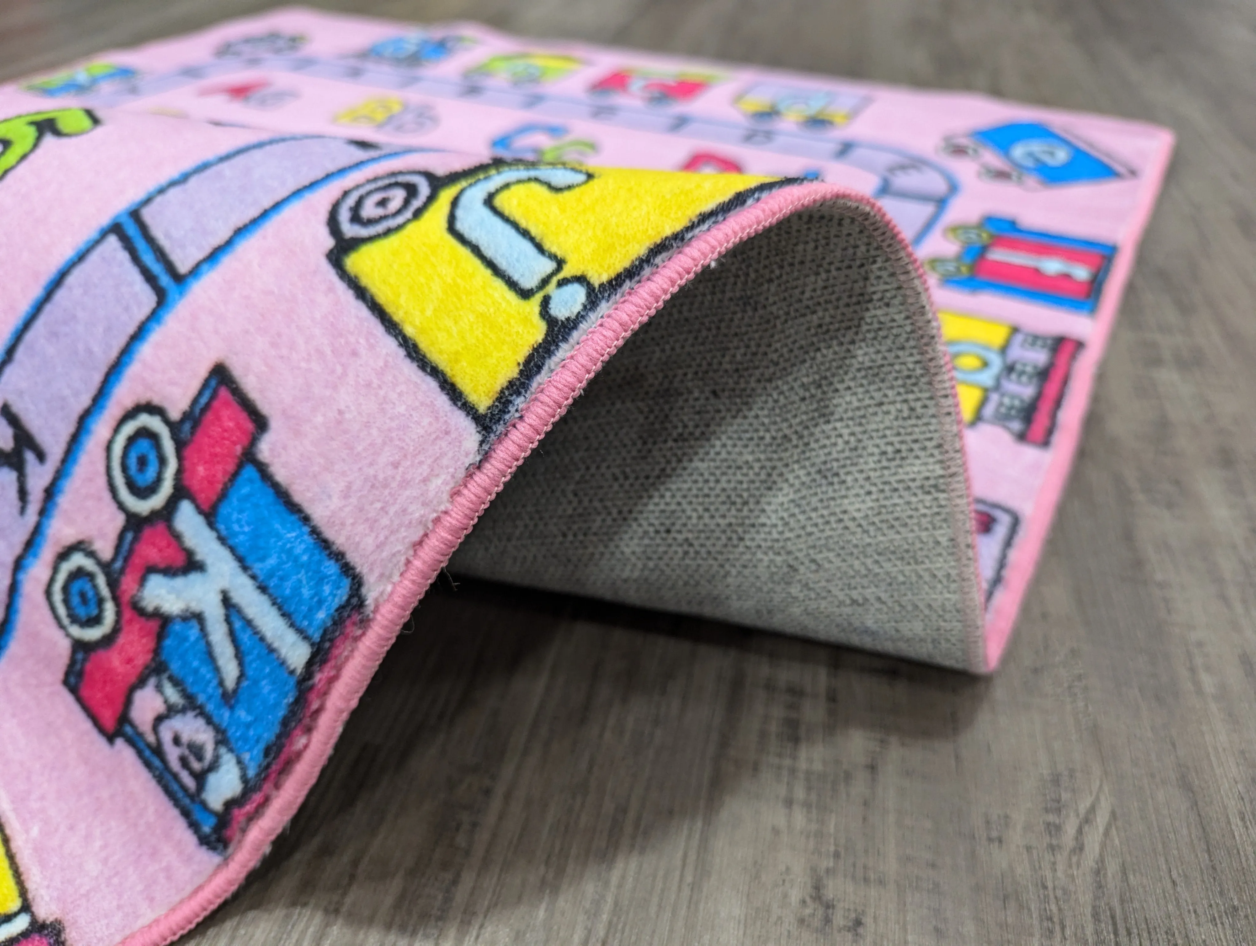 Pink ABC 123 girls kids rug