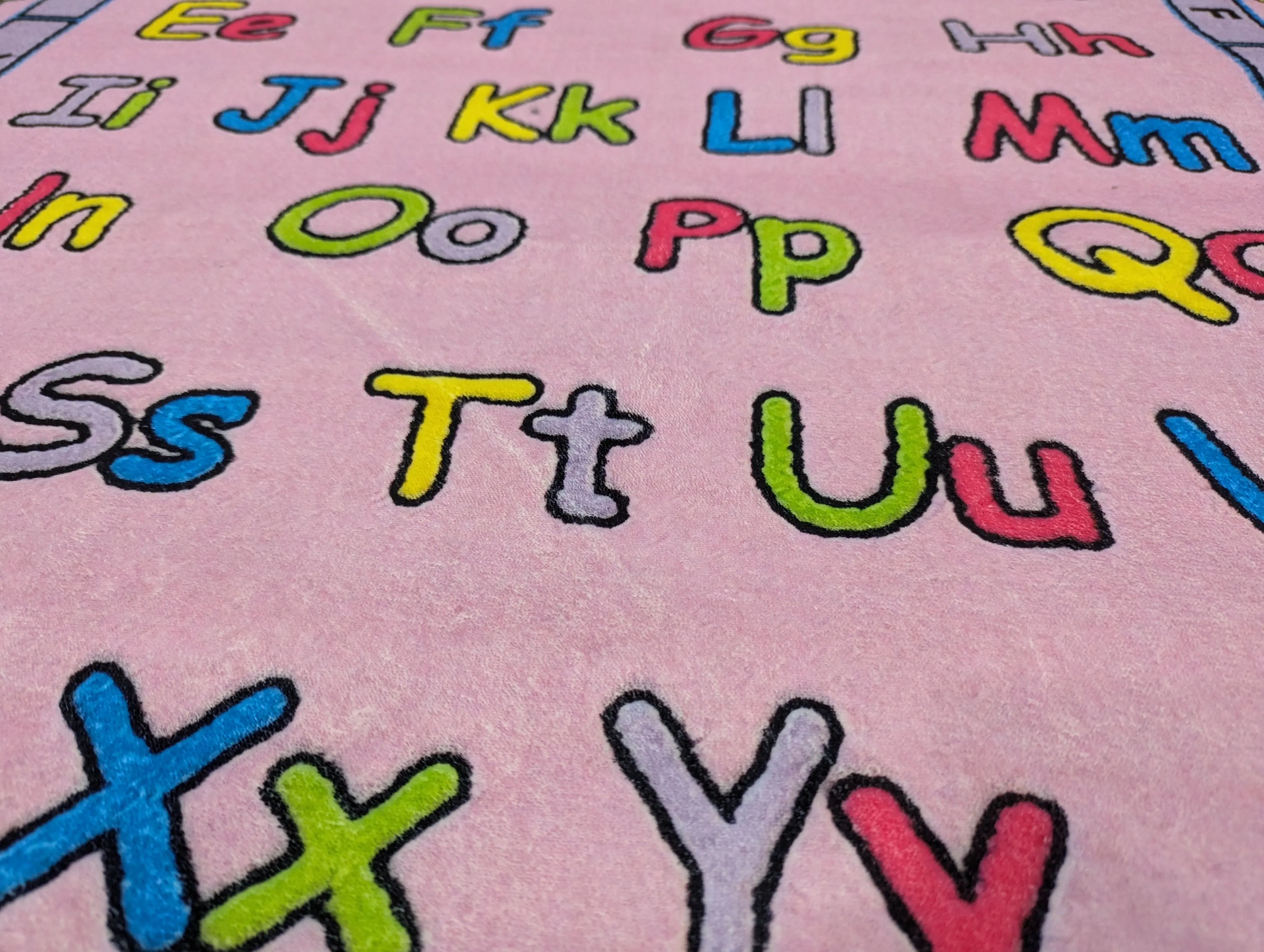 Pink ABC 123 girls kids rug