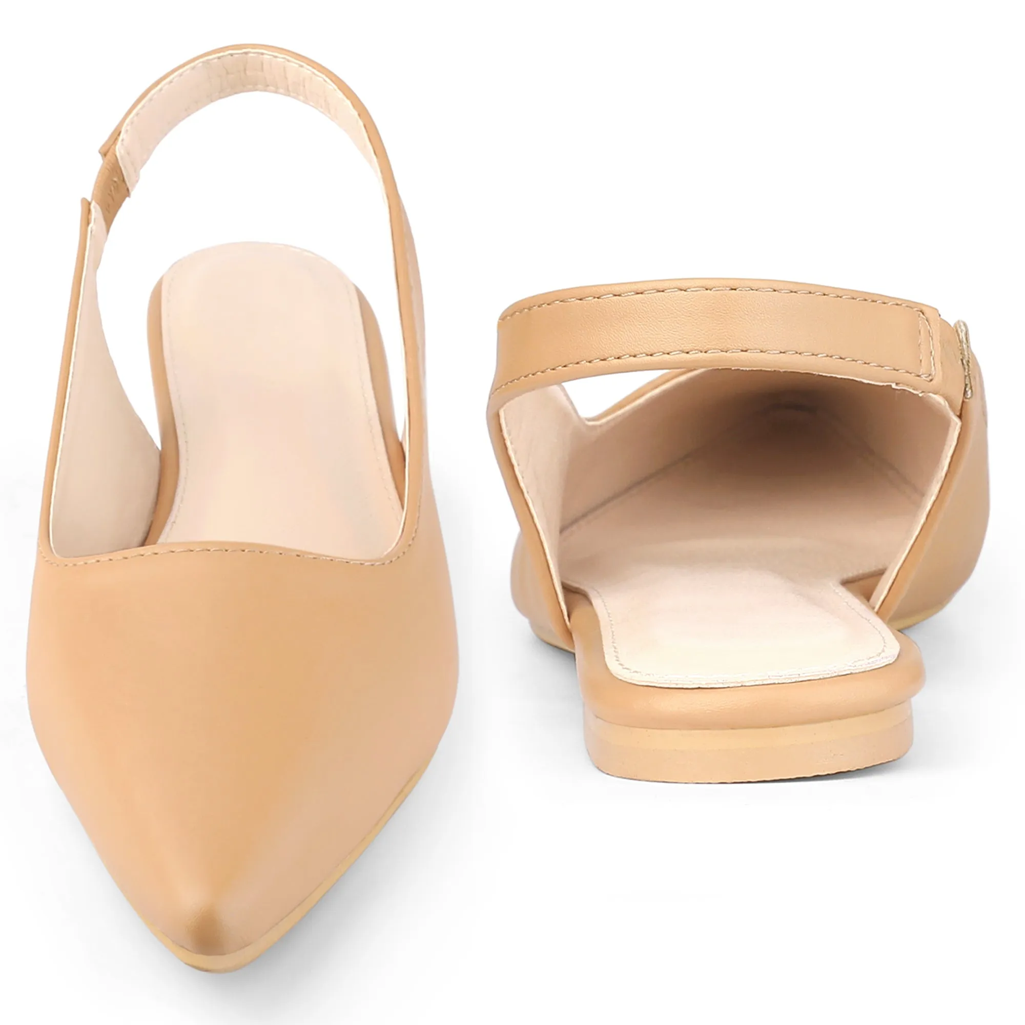 Pointed Toe Slingback Flat Pumps for Women