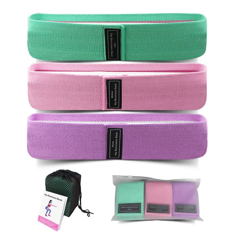 Resistance Bands Set - 3 Green-Pink-Purple