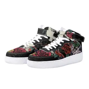 Skull of Roses High Top Leather Sneakers