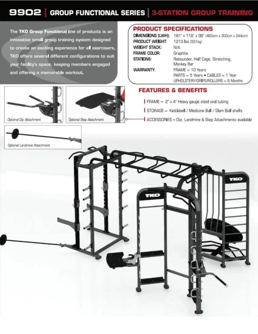 TKO Stretching-Rebounder-Power Rack Station 9902