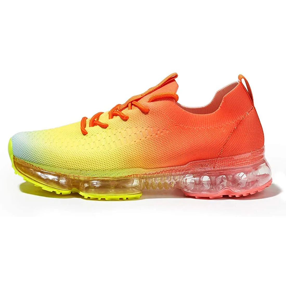 Women Air Cushion Solid/Colorful Soft Transparent Sports Lightweight Breathable Mesh Platform Sneakers
